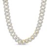 Banter 1 Ct. T.W. Diamond Angular Curb Link Necklace In Sterling Silver With 14K Gold Plate - 18" Necklaces