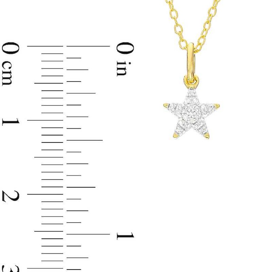 Banter 1/20 Ct. T.W. Diamond Star Necklace In Sterling Silver With 14K Gold Plate - 18" Necklaces