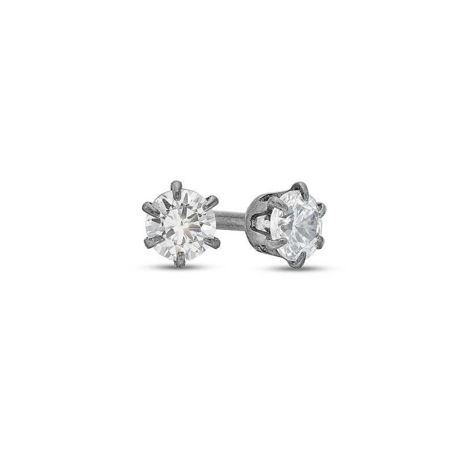 Banter Titanium Cz Piercing Earrings - 20G Earrings