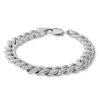 Banter 1/6 Ct. T.W. Diamond Curb Chain Bracelet In Sterling Silver - 8.5" Bracelets