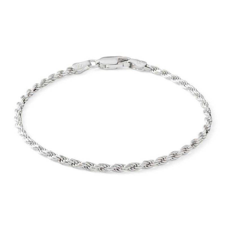 Banter Made In Italy 050 Gauge Diamond-Cut Solid Rope Chain Bracelet In Solid Sterling Silver Bracelets