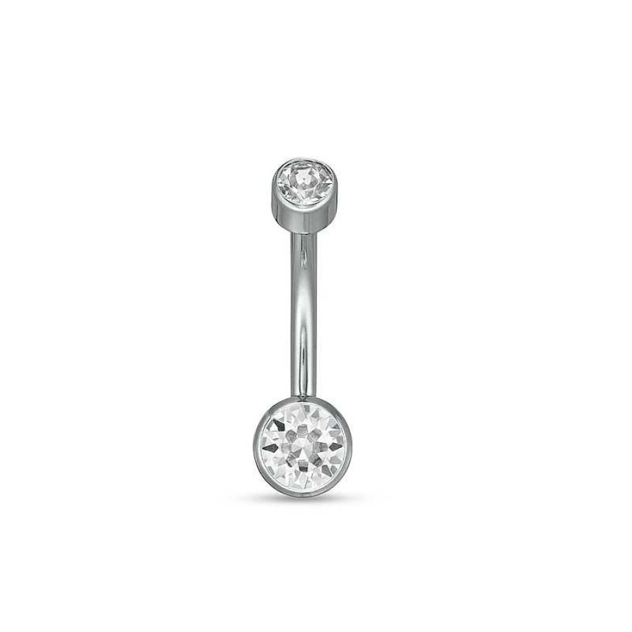 Banter Titanium Cz Bezel-Set Belly Button Ring - 7/16" Belly Button