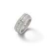 Banter Cubic Zirconia Alternating Band In Sterling Silver Rings