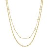 Banter Double Bead And Mirror Cable Chain Necklace In 10K Solid Gold Bonded Sterling Silver - 17" Necklaces