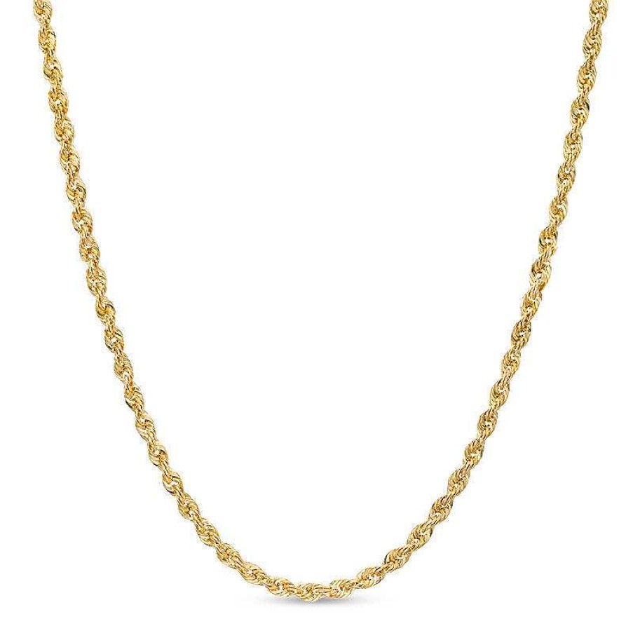 Banter 021 Gauge Diamond-Cut Rope Chain Necklace In 14K Hollow Gold - 22" Necklaces