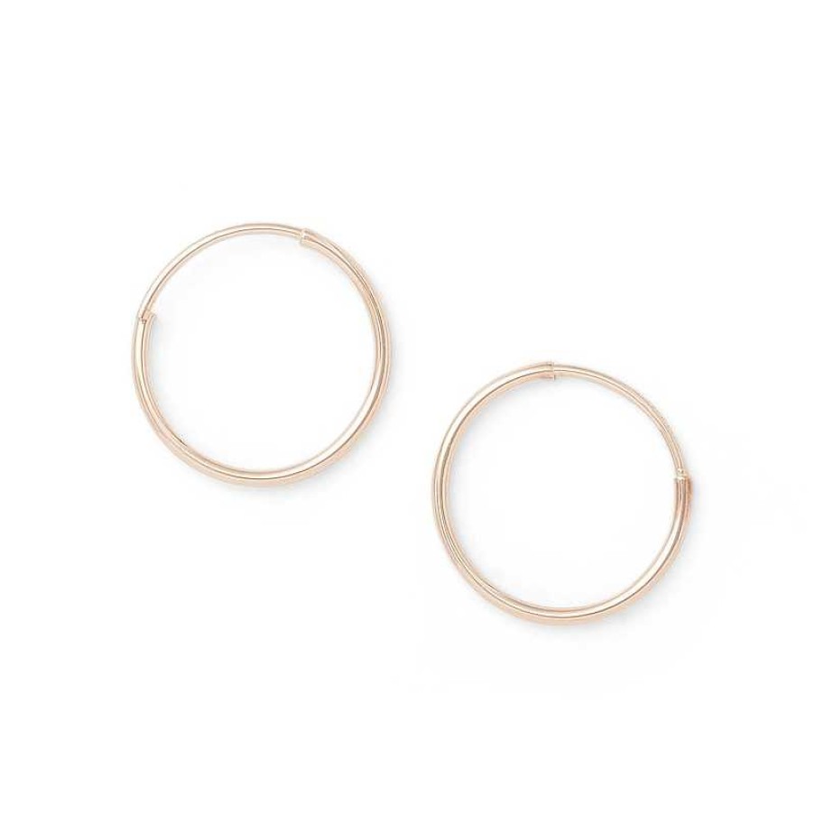 Banter 13Mm Hoop Earrings In 14K Tube Hollow Rose Gold Earrings