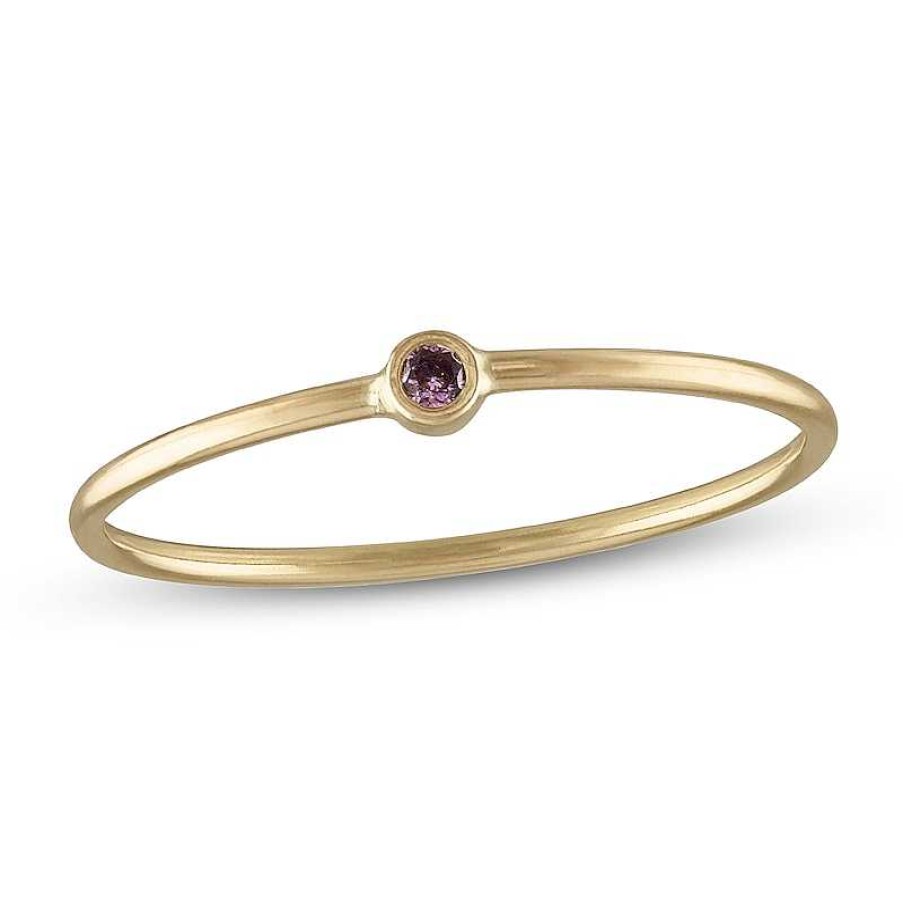 Banter 10K Gold Purple Cz Bezel-Set Ring Rings