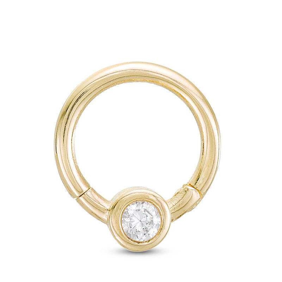 Banter 10K Solid Gold Cz Captive Bead Ring - 18G Nose