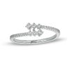 Banter Cubic Zirconia Graduated Three Stone Bypass Wrap Ring In Solid Sterling Silver - Size 6 Rings