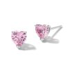 Banter 5Mm Heart-Shaped Pink Cubic Zirconia Stud Earrings In Sterling Silver Earrings