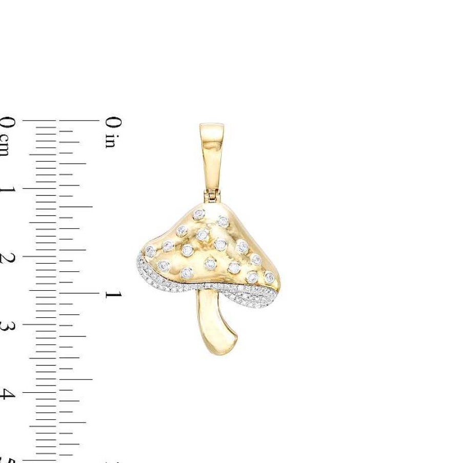 Banter 1/6 Ct. T.W. Diamond Mushroom Necklace Charm In Sterling Silver With 14K Gold Charms