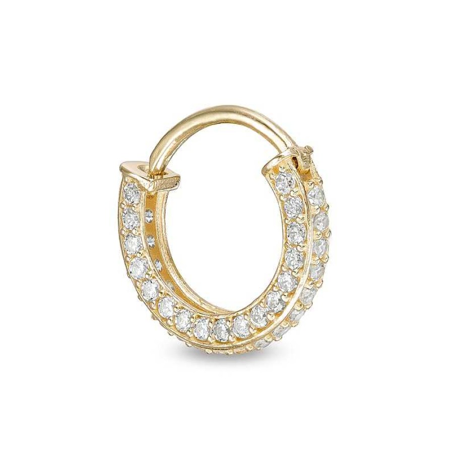 Banter 10K Gold Cz Outer Edge Hoop - 16G Nose