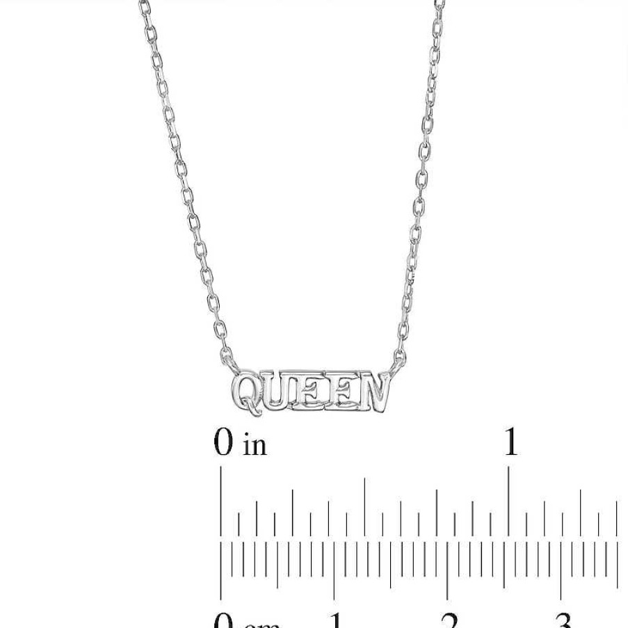 Banter Queen Bold Block Pendant Necklace In Sterling Silver Necklaces