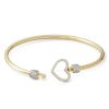 Banter Cubic Zirconia Heart Bangle In 10K Gold Bonded Over Sterling Silver Bracelets