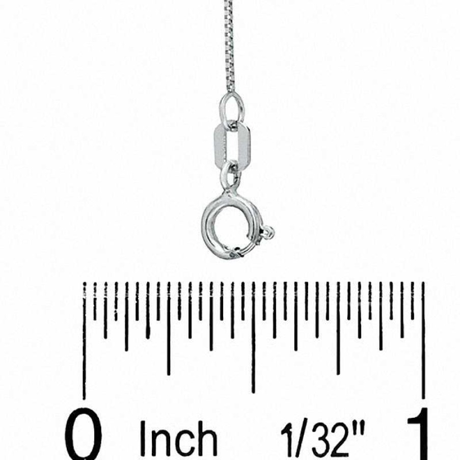 Banter 040 Gauge Box Chain Necklace In 10K Solid White Gold - 18" Necklaces