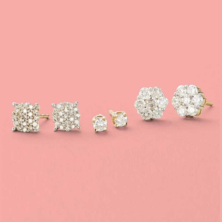 Banter 1/10 Ct. T.W. Diamond Composite Earrings In 10K Gold Earrings