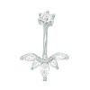 Banter Solid Stainless Steel Cz Five Stone Beaded Arc Belly Button Ring - 14G Belly Button