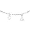 Banter Sterling Silver Two Initial Charm Anklet Ankle