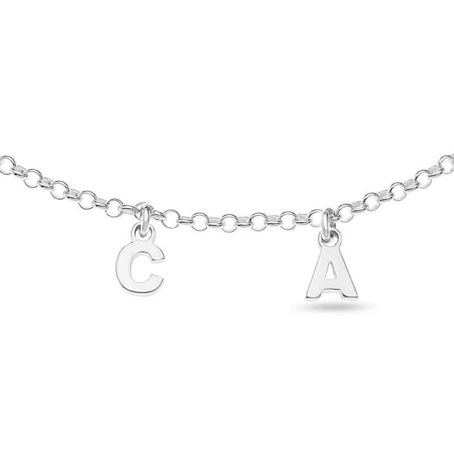 Banter Sterling Silver Two Initial Charm Anklet Ankle