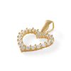 Banter Cubic Zirconia Small Heart Outline Necklace Charm In 10K Solid Gold Charms