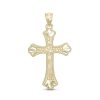 Banter Nugget Texture Flare Cross Necklace Charm In 10K Gold Charms