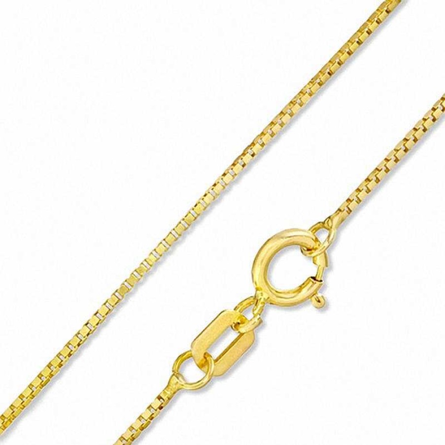 Banter 050 Gauge Box Chain Necklace In 10K Solid Gold - 18" Necklaces