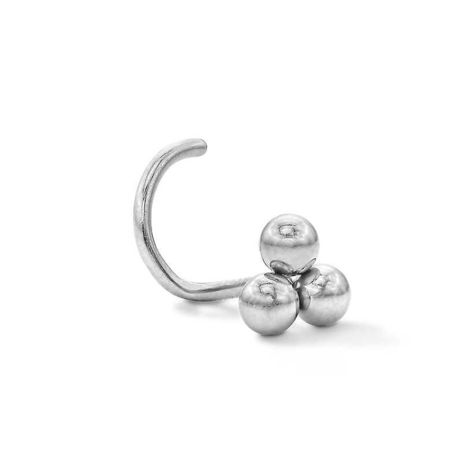 Banter Titanium Tri-Bead Nose Stud - 18G 5/16" Nose