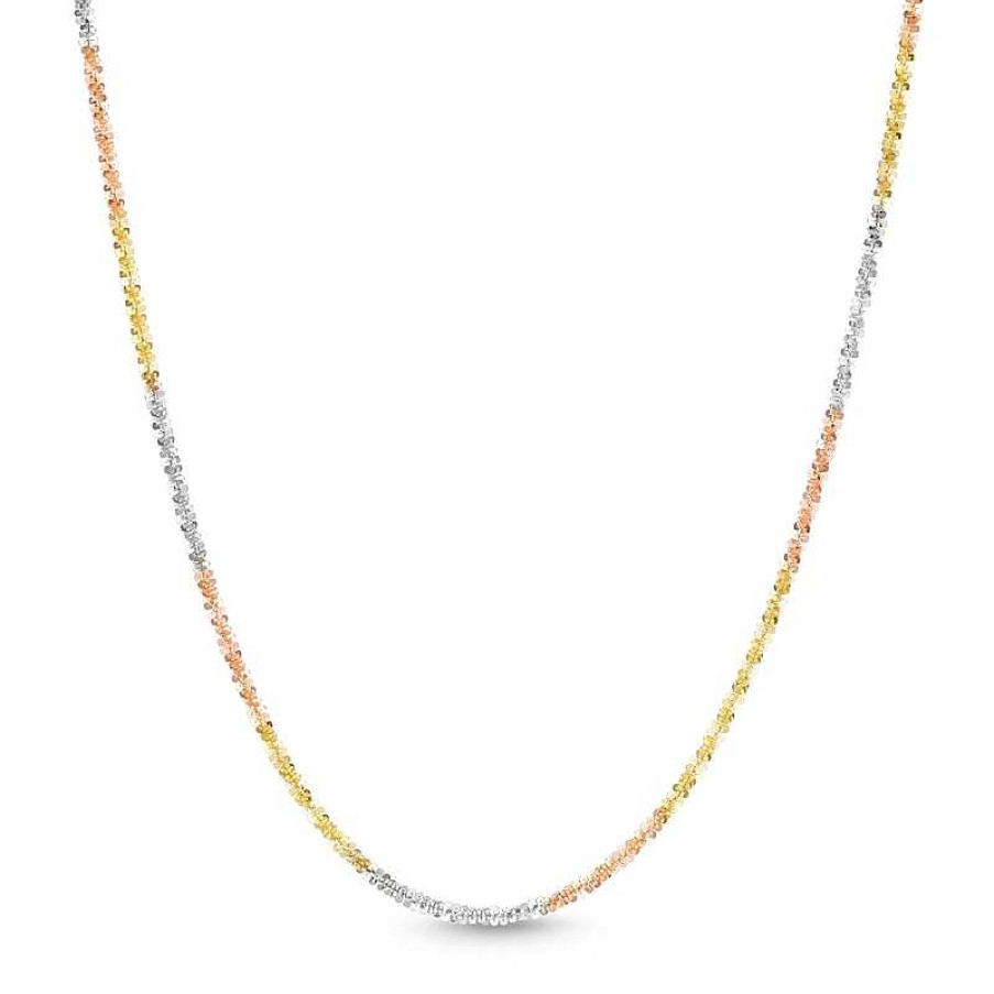 Banter 1.85Mm Diamond-Cut Crisscross Tri-Color Chain Necklace In 10K Solid Gold - 18" Necklaces