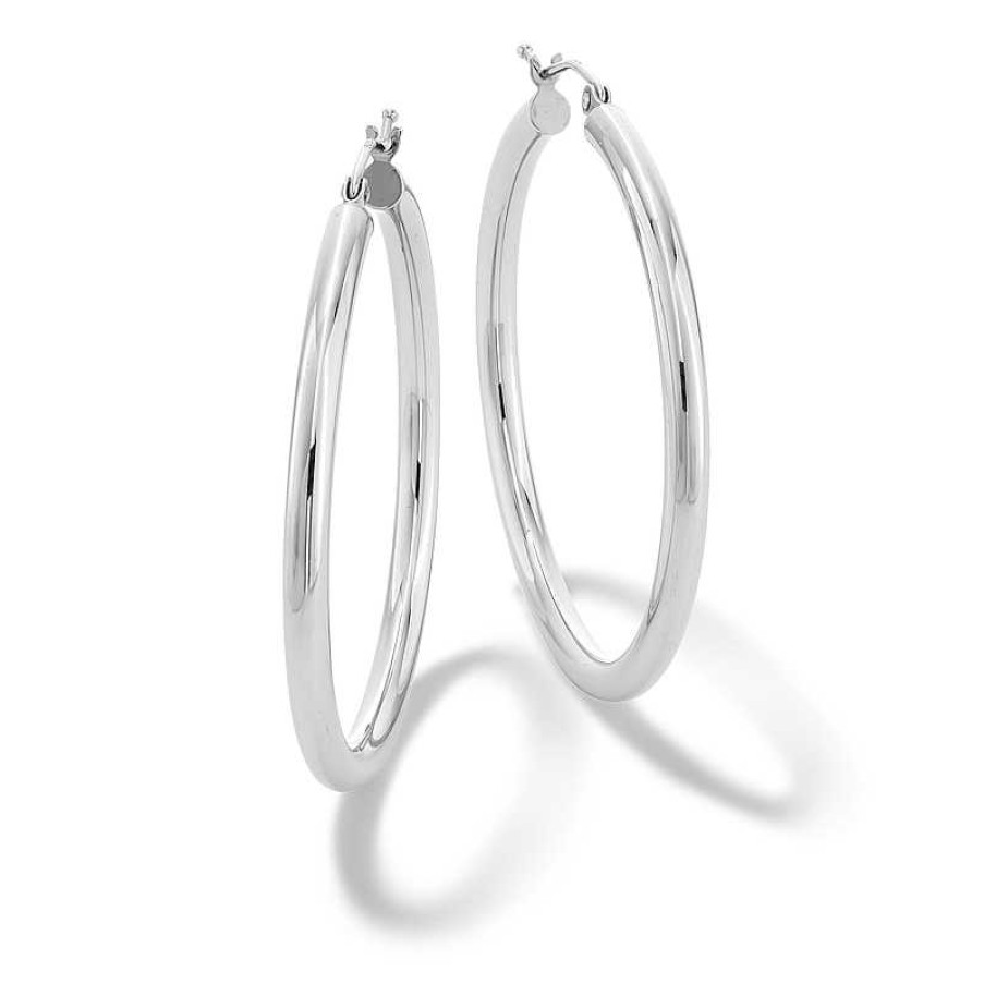 Banter 40Mm Polished Hoop Earrings In Sterling Silver Earrings