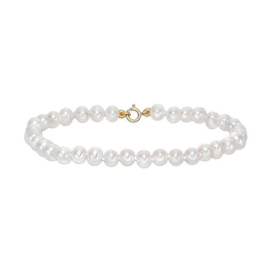 Banter 4.5-5Mm Cultured Freshwater Pearl Strand Bracelet With 10K Gold Clasp Bracelets