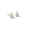 Banter 10K Solid Gold Cz Pear Studs Earrings