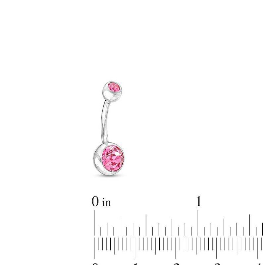 Banter Titanium Pink Crystal Belly Button Ring - 14G 7/16" Belly Button