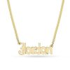 Banter Gothic-Style Name 040 Gauge Solid Curb Chain Necklace In 14K Gold (1 Line) Necklaces