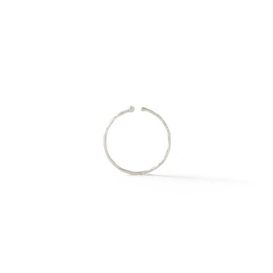 Banter 14K Solid White Gold Twist Nose Ring - 20G 5/16" Nose