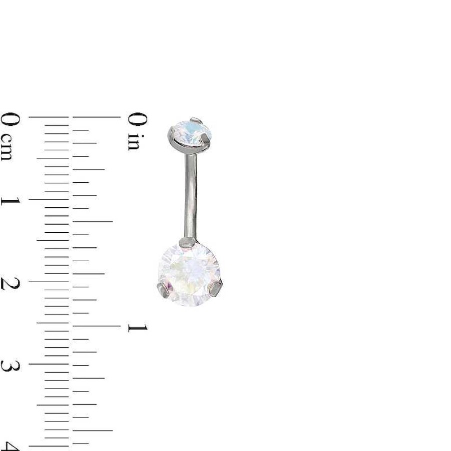 Banter Titanium Cz Iridescent Belly Button Ring - 14G 7/16" Belly Button