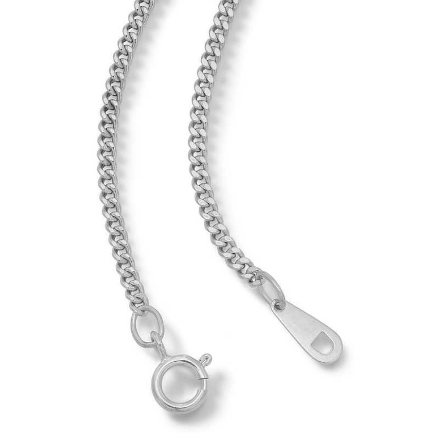 Banter 10K Hollow White Gold Diamond-Cut Curb Chain - 22" Necklaces