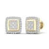 Banter 10K Solid Gold 3/4 Ct. T.W. Lab-Created Diamond Center Halo Studs Earrings