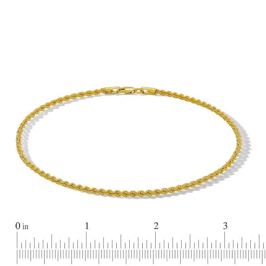 Banter 10K Hollow Gold Rope Chain Anklet - 10" Bracelets