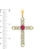 Banter 14K Gold Plated 1/6 Ct. T.W. Diamond And Lab-Created Ruby Cross Charm Charms