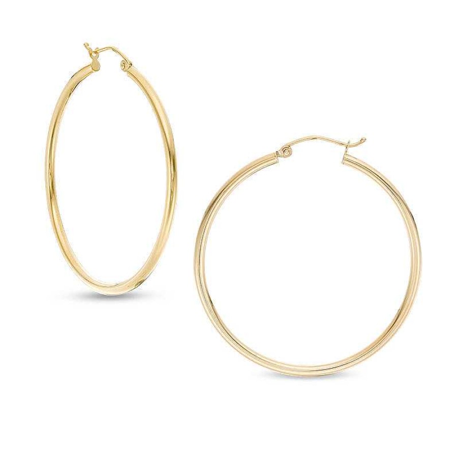 Banter 40Mm Hoop Earrings In 14K Tube Gold Earrings