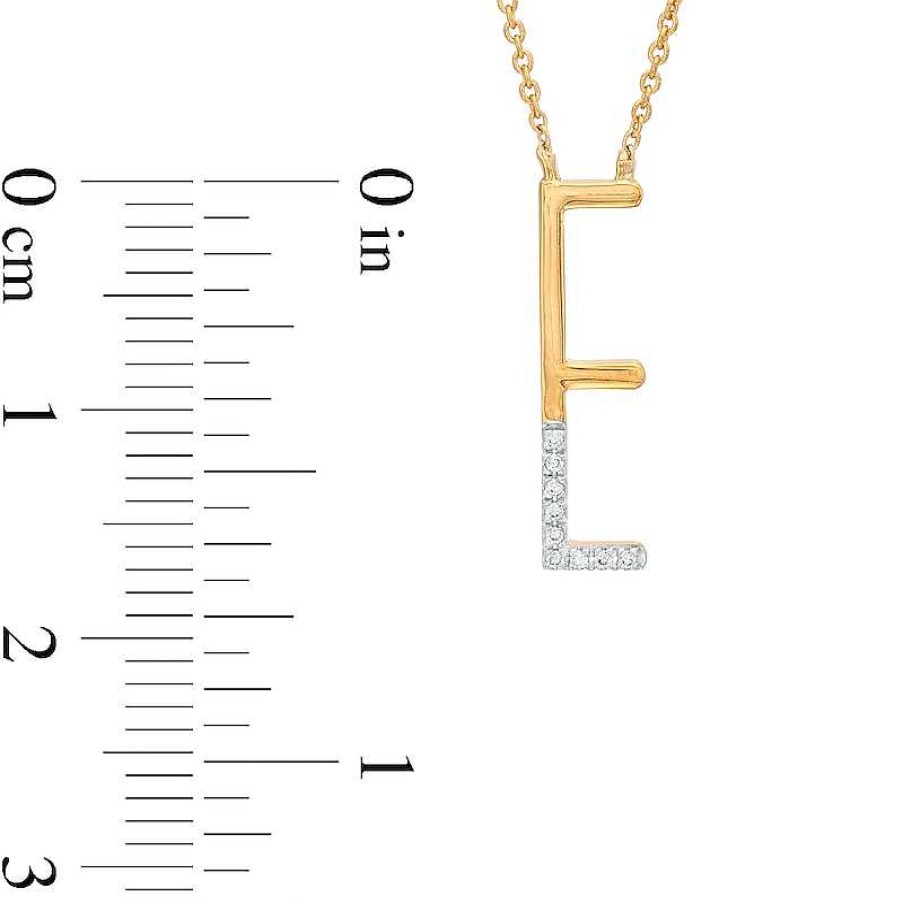 Banter 1/20 Ct. T.W. Diamond "E" Initial Necklace In Sterling Silver With 14K Gold Plate - 18" Necklaces