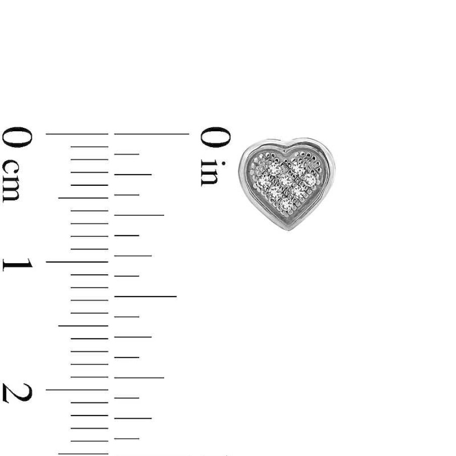 Banter Diamond Accent Heart Stud Earrings In Sterling Silver Earrings