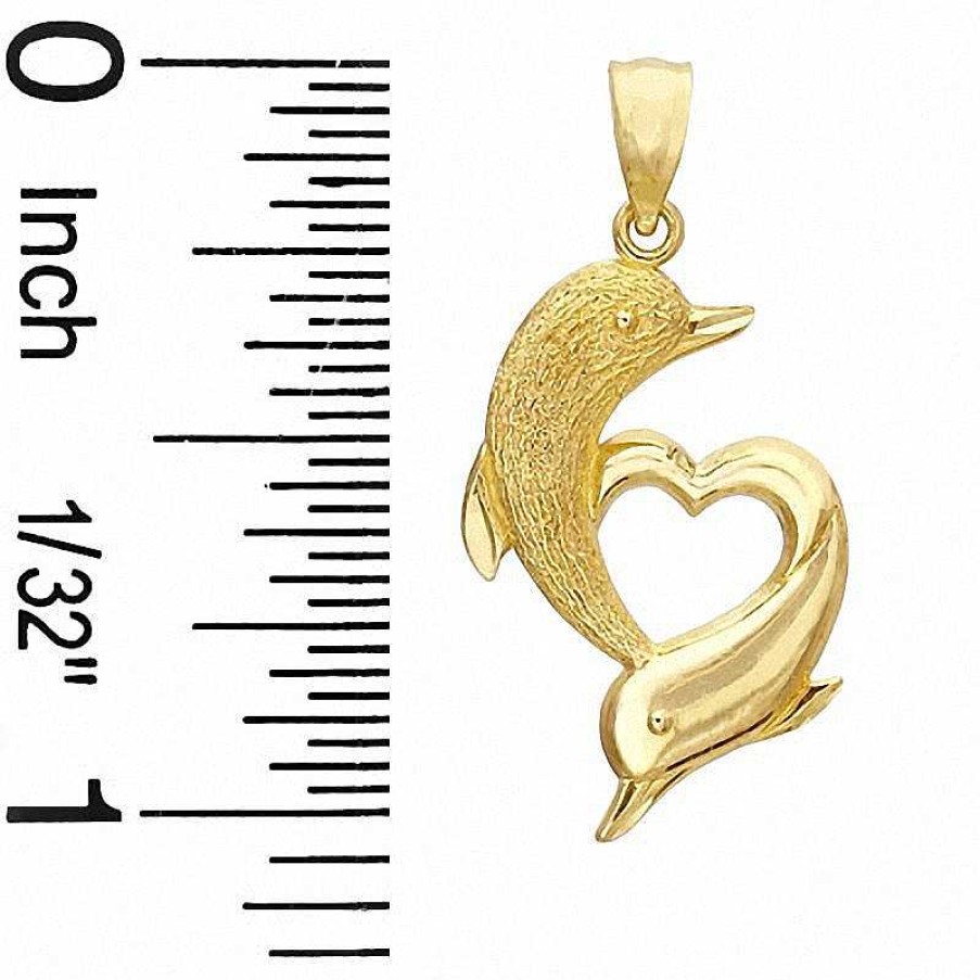 Banter Dolphins Heart Charm In 10K Solid Gold Charms