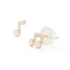 Banter Cubic Zirconia Music Notes Mismatch Stud Earrings In 10K Gold Earrings