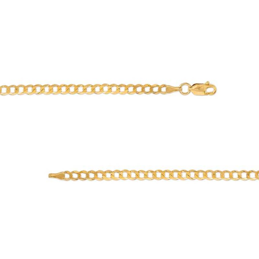 Banter 100 Gauge Diamond-Cut Curb Chain Necklace In 10K Solid Gold - 22" Necklaces