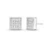 Banter Cubic Zirconia Fancy Square Stud Earrings In Solid Sterling Silver - Xl Post Earrings