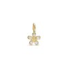 Banter Cz Flower Mini Hoop Charm In 10K Solid Gold Earrings