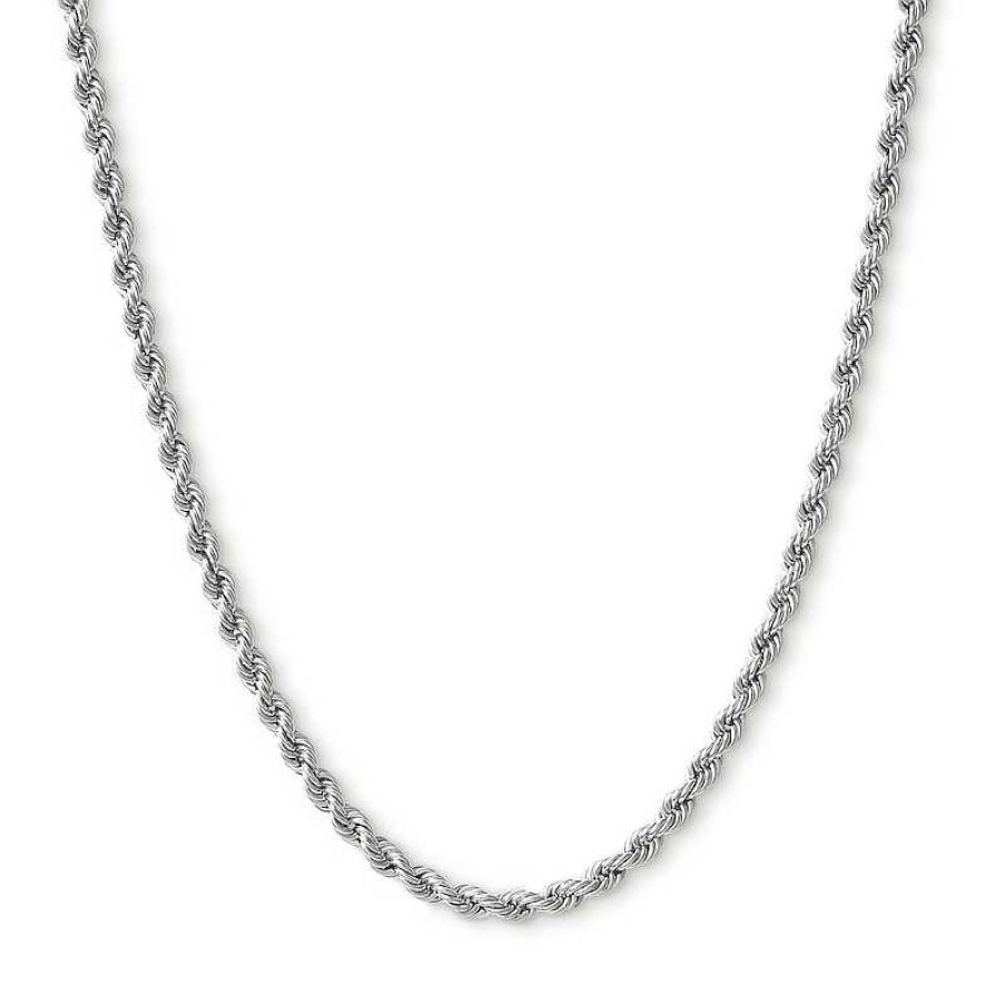 Banter 10K Hollow White Gold Rope Chain - 18" Necklaces