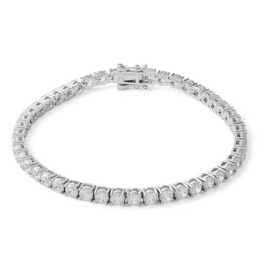 Banter Cubic Zirconia Tennis Bracelet In Solid Sterling Silver - 8" Bracelets