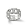 Banter Cubic Zirconia Chain Link Eternity Band In Solid Sterling Silver Rings